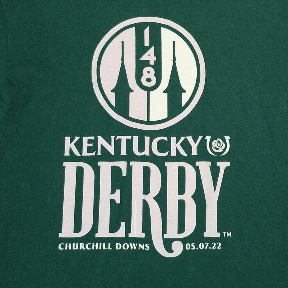 Kentucky Derby 148 2022 TShirt Unisex Green Size Large Churchill RICH STRIKE